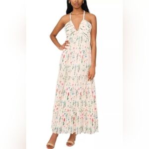 CeCe Ivory Floral Halter Maxi Dress – Size XL (NWT)